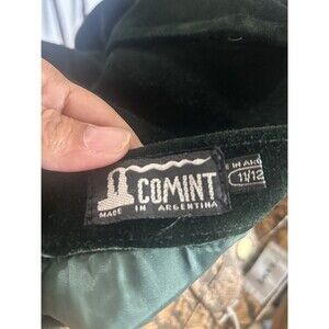 Vintage Comint Women Green Suede Leather Straight Pencil Skirt size 11 30” Waist